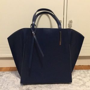Italian Navy Leather Tote